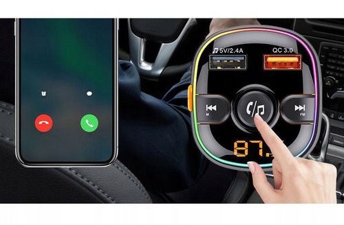 Transmiter FM Bluetooth głośnomówiący 2xUSB QC3.0 na Arena.pl