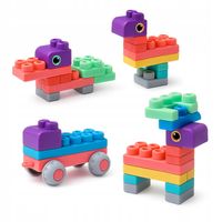 Klocki gumowe miękkie sensoryczne konstrukcyjne duże zestaw 60 szt