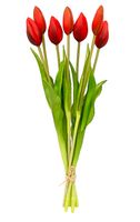 TULIPAN sztuczny TULIPANY SILIKONOWE BUKIET 7 sztuk CZERWONE