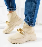 Beżowe wysokie sneakersy Martina 39