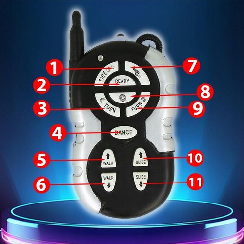 ZDALNIE STEROWANY ROBOT RC STRZELAJĄCY KRĄŻKAMI ZABAWKA INTERAKTYWNA DŹWIĘK na Arena.pl