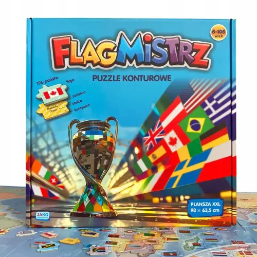 Flagmistrz. Puzzle konturowe Flagi i stolice państw świata. Mapa na Arena.pl