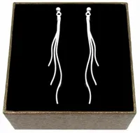 WISZĄCE DŁUGIE KOLCZYKI SREBRNE LINKI SREBRO PRÓBY 925 DIAMENTOWANE A27