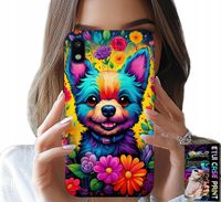 ETUI DO SAMSUNG A10 - KWIACISTE WZORY PIESEK PIES JORK PLECKI