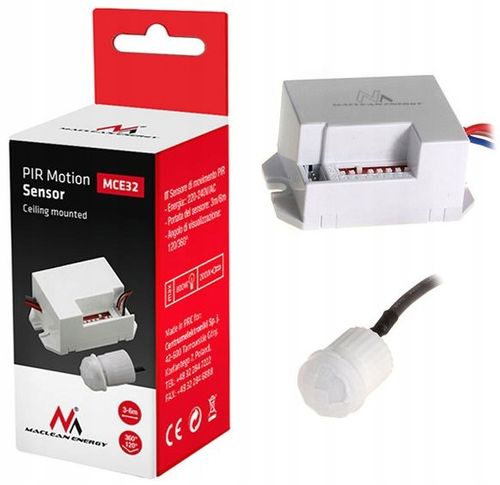Czujnik ruchu PIR z zewnętrznym sensorem 800W 360st MCE32 na Arena.pl