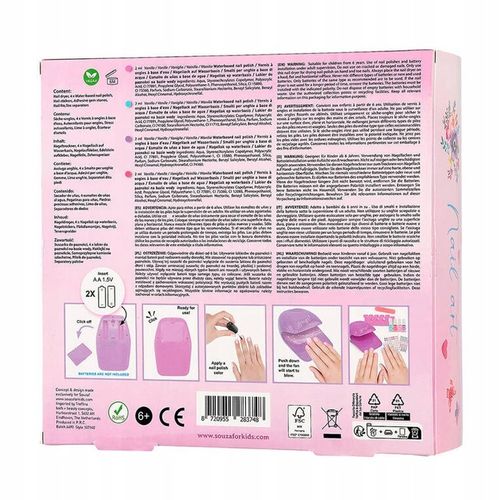 Zestaw lakierów i akcesoriów do paznokci z suszarką 10 el., 6 lat+, Souza! na Arena.pl