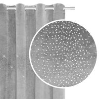 Zasłona gotowa na przelotkach Shiny 140x250 welurowa popielata