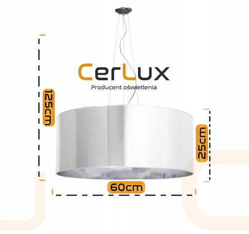 Lampa wisząca SREBRNA/CHROM 60 cm na Arena.pl