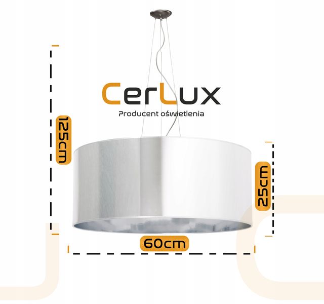 Lampa wisząca SREBRNA/CHROM 60 cm zdjęcie 2