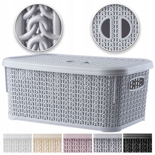 KOSZYK POJEMNIK PUDEŁKO Z POKRYWKĄ KOSZ 6L KOLORY na Arena.pl