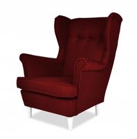 Fotel uszak ARI skandynawski Family Meble - Czerwień wiśniowy bordo