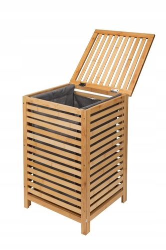 Kosz na pranie bambusowy jednokomorowy BAMBOO 40x40x60cm na Arena.pl