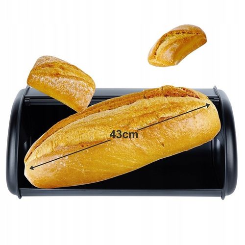 Duży CHLEBAK czarny metalowy pojemnik kuchenny na pieczywo chleb bułki na Arena.pl