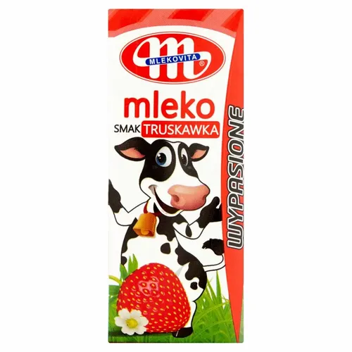 Mleko UHT Wypasione o Smaku Truskawkowym Mlekovita, 200ml na Arena.pl