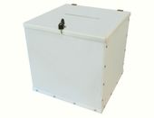 Urna skarbonka puszka skrzynka na dokumenty plexi mleczna 45x45x45 cm