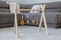 Stojak Edukacyjny Gimnastyczny Baby Gym Drewniany Naturalny Montessori