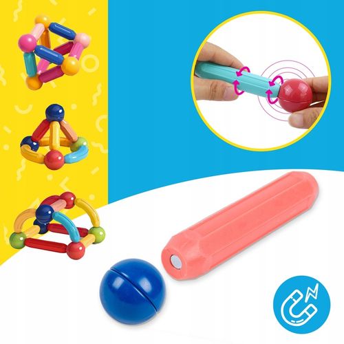 DUŻE KLOCKI MAGNETYCZNE KONSTRUKCYJNE EDUKACYJNE STICKS PATYCZKI XXL 98 ele na Arena.pl