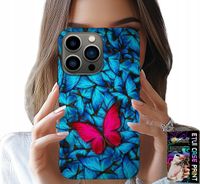 ETUI DO IPHONE 16 PRO - NIEBIESKIE MOTYLKI, MOTYL, KOBIECE WZORY