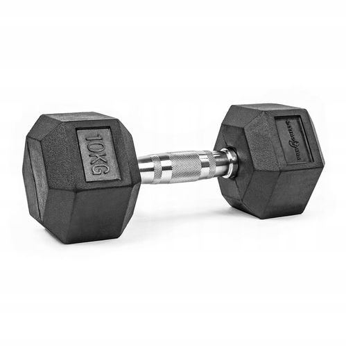 HANTEL SZTANGIELKA CIĘŻAREK HEX STAŁY CIĘŻAR OGUMOWANY POWLEKANY 10KG na Arena.pl
