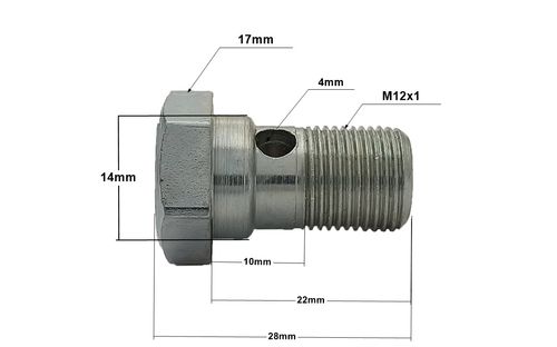 4x SR-06 Śruba drożna M12x1 - pod oczko fi14 - przelewowa banjo do oczek na Arena.pl