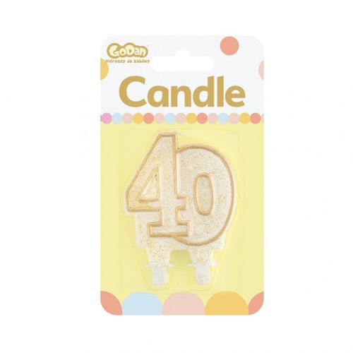ŚWIECZKA URODZINOWA CYFERKA 40 GODAN ZŁOTY KONTUR na Arena.pl