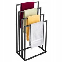 Stojak łazienkowy wieszak na ręczniki czarny loft stojący do łazienki YOKA