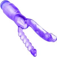 WIBRATOR Z KORKIEM ANALNYM PODWÓJNA PENETRACJA FIOLETOWY