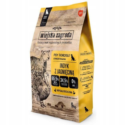 Wiejska Zagroda Karma sucha dla psa INDYK z JAGNIĘCINĄ Średnie rasy M 9kg na Arena.pl