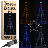 Choinka 300 LED zewnętrzna 450cm Choinka 300 LED zewnętrzna 450cm zimna