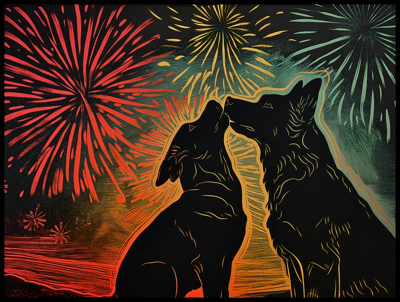 Plakat 100x75cm Psi Uścisk zdjęcie 2