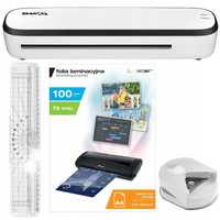 LAMINATOR A4 LAMINARKA + GRATIS 100 Folii A4 TRYMER ZAOKRĄGLACZ ZESTAW