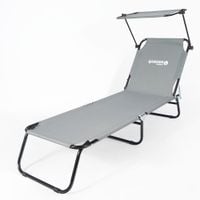 Leżak ogrodowy z daszkiem przeciwsłonecznym składany, regulowany