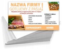 Wizytówki firmowe REKLAMOWE Foliowane 1000 szt POTRAWY Z GRILLA OBIADY