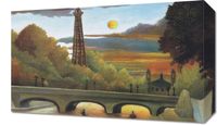 Obraz 50x30cm Seine and Eiffel Tower, Rousseau Vintage do Salonu