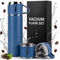 Termos 500 ml + 3 Kubki Zestaw Termiczny Stal Nierdzewna Turystyczny Prezen