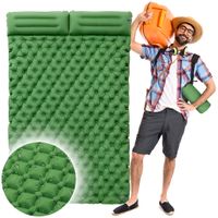 Materac dmuchany dwuosobowy składany karimata turystyczny z poduszką mata