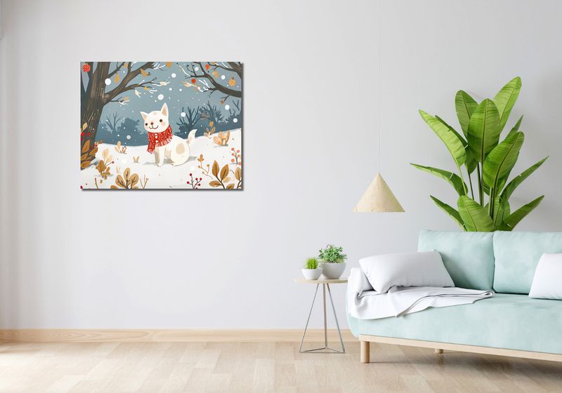 Obraz 90x70cm Śnieżny Kompan zdjęcie 2
