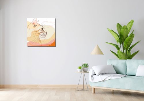 Obraz 60x60cm Delikatny Profil Kota na Arena.pl