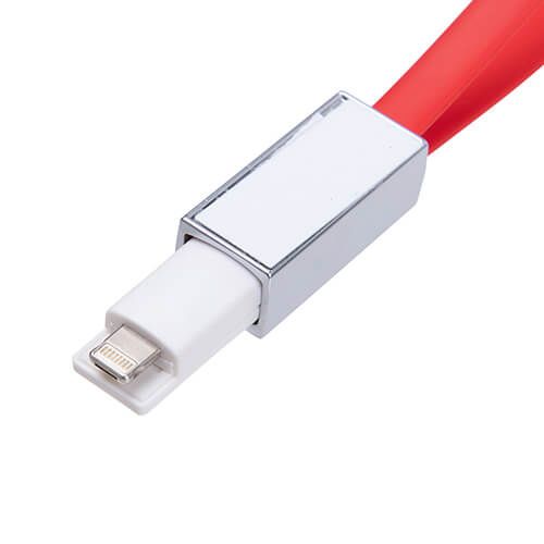 Brelok do kluczy - kabel do transmisji danych Lightning do sublimacji - czerwony zdjęcie 3