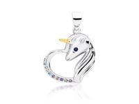 Rodowany srebrny wisior wisiorek jednorożec unicorn cyrkonia cyrkonie srebro 925 Z1728CGR_MUBL