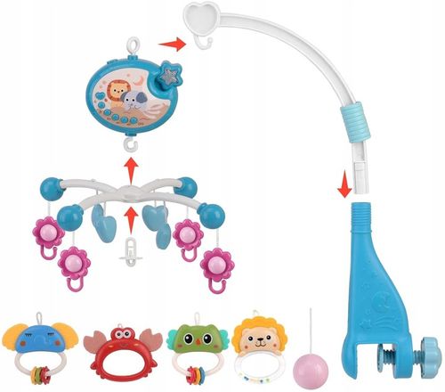 KARUZELA DO ŁÓŻECZKA PROJEKTOR GWIAZD Z PILOTEM DLA DZIECI NIEMOWLĄT TIMER na Arena.pl