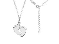 Elegancki rodowany srebrny naszyjnik gwiazd celebrytka dziecięce stópki nóżki dziecka srebro 925 R0216N