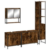 4-częściowy zestaw mebli łazienkowych, przydymiony dąb