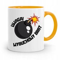 Kubek Żółty Prezent Dla Brata Wybuchowy Brat Z Nadrukiem Ze Zdjęciem