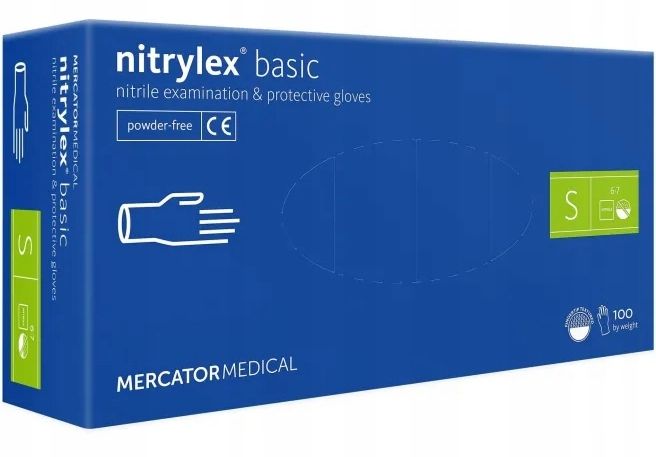 rękawice nitrylowe 100 szt. nitrylex basic dark blue 7-s zdjęcie 8