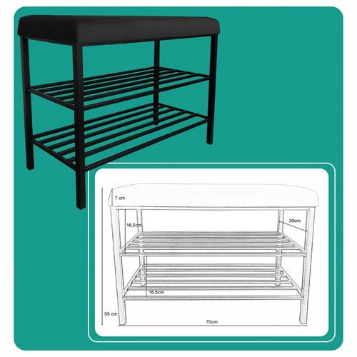 Szafka SMART na buty Regał Półka stelaż czarny MG19 z siedziskiem na Arena.pl