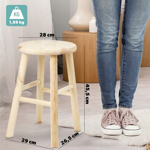 TABORET DREWNIANY KUCHENNY STOŁEK KRZESŁO 46cm SOLIDNY SOSNOWY DO na Arena.pl