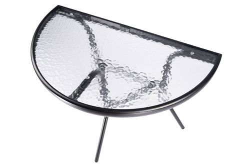 Stolik szklany kawowy na balkon taras patio półokrągły czarny na Arena.pl