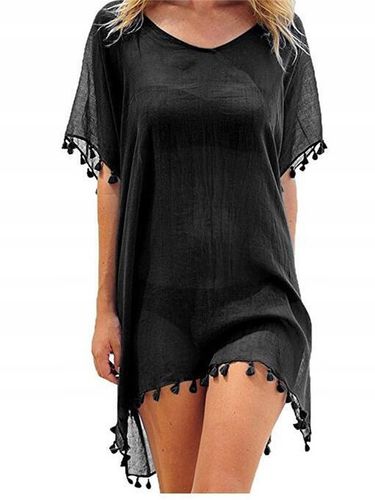 LETNIA TUNIKA PLAŻOWA KRÓTKA NARZUTKA SUKIENKA DAMSKA PAREO SZYFON KOLORY na Arena.pl