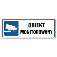 Naklejka OBIEKT MONITOROWANY informacyjna ostrzegawcza 30X10cm BHP